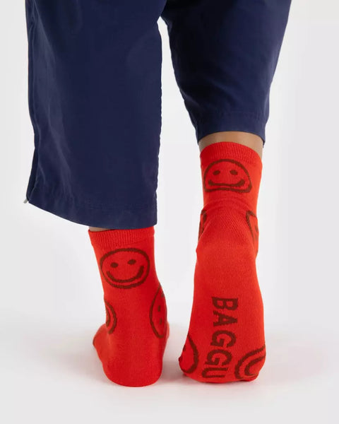 CHAUSSETTES ROUGES - SMILEY