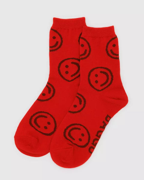 CHAUSSETTES ROUGES - SMILEY