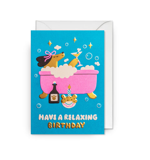 CARTE ANNIVERSAIRE CHIEN - RELAXING BIRTHDAY