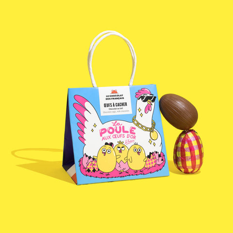 OEUFS DE PAQUES CHOCOLAT LAIT BIO - POULE AU OEUFS D'OR (x5)