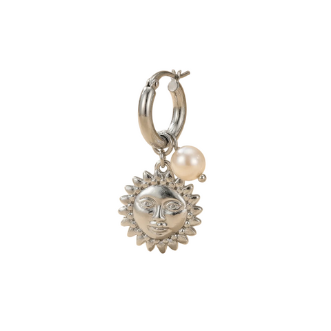 MONO BOUCLE BRELOQUE ARGENT - SOLEIL OU LUNE